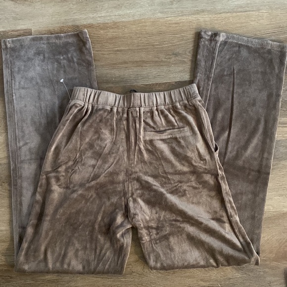 Monrow Brown Grey Velvet Pants - Picture 7 of 8